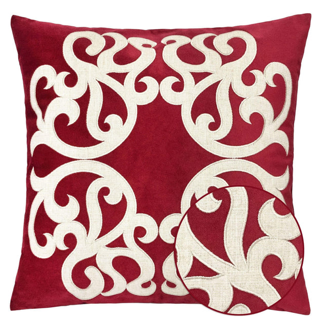 Red 20-Inch Polyester Velvet Pillowcase Cover - Omega Lifestyles
