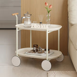 Artsy Ancient White Mobile Kitchen Storage Cart - Omega Lifestyles