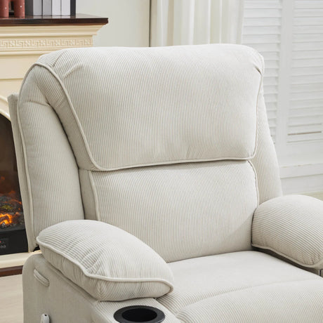Ivory Remote-Controlled Heated Massage Assistive Recliner - Omega Lifestyles