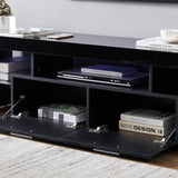 Classic Black TV Stand With RGB LED Lighting - Omega Lifestyles