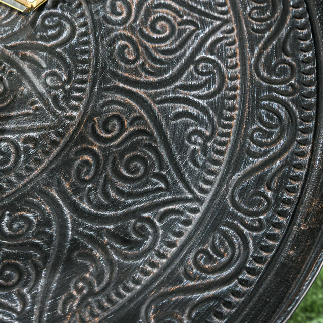 Pewter Metal 24-Inch Round Coffee Table - Omega Lifestyles