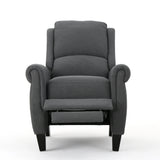 Charcoal Fabric Push Rack Recliner With Rubberwood Legs - Omega Lifestyles