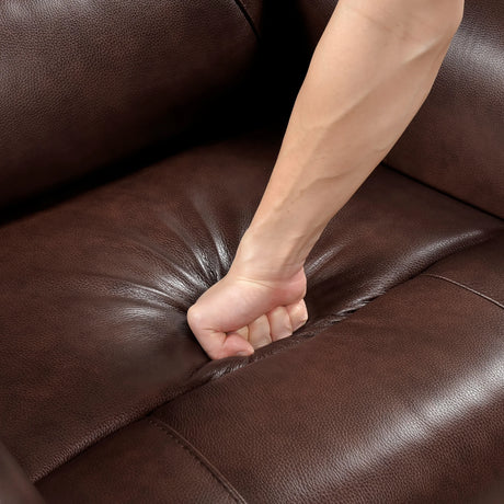 Brown Leather Swivel Recliner Chair With Wood Frame - Omega Lifestyles