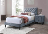 Adjustable Headboard Twin Velvet Upholstered Bed Frame - Omega Lifestyles