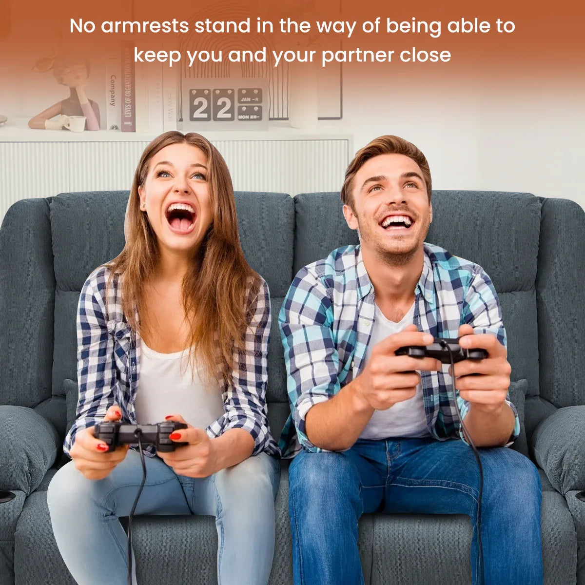 Manual Reclining Oversized Soft Metal Frame Loveseat - Omega Lifestyles