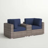 2-Person Modern Rattan Wicker Outdoor Seating Group - Omega Lifestyles