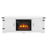 Modern Farmhouse White Fireplace TV Stand Console - Sleep Galleria