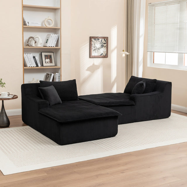 Corduroy Foam Upholstered Chaise Lounge Sleeper Chair - Omega Lifestyles