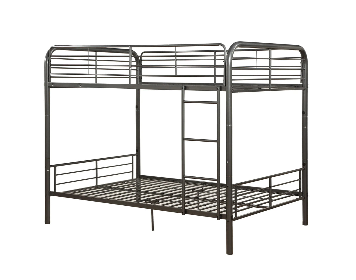 Gunmetal Full Over Full Metal Bunk Bed Frame - Omega Lifestyles