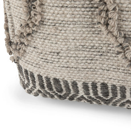 Handcrafted Wool Cotton Square Pouf Accent Furniture - Omega Lifestyles
