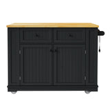 48-Inch Classic Kitchen Island Cart With Bar Stools - Omega Lifestyles