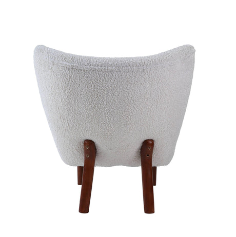 White Teddy Sherpa Wingback Accent Chair - Omega Lifestyles
