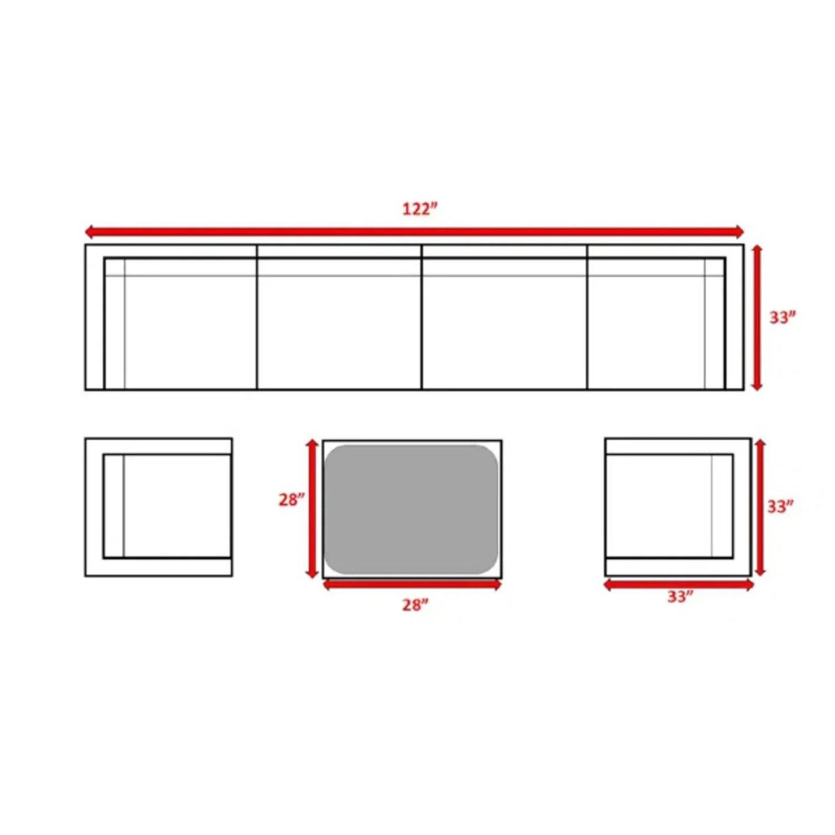 6-Piece Grey Mix Wicker Sectional Patio Seating Set - Omega Lifestyles