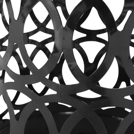 Modern Black Powder-Coated Iron Outdoor End Table - Omega Lifestyles