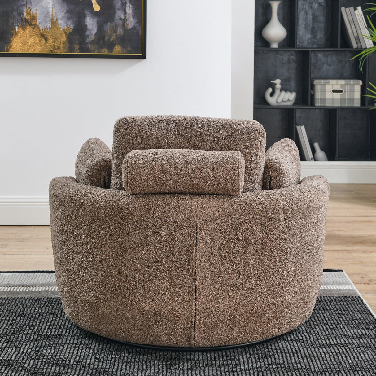 Oversized Modern Swivel Fabric Lounge Chair With Ottoman - Omega Lifestyles