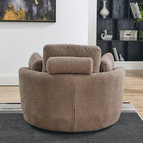 Oversized Modern Swivel Fabric Lounge Chair With Ottoman - Omega Lifestyles