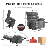 Medium-Firm Power Lift Massage Recliner Chair With Heat - Omega Lifestyles