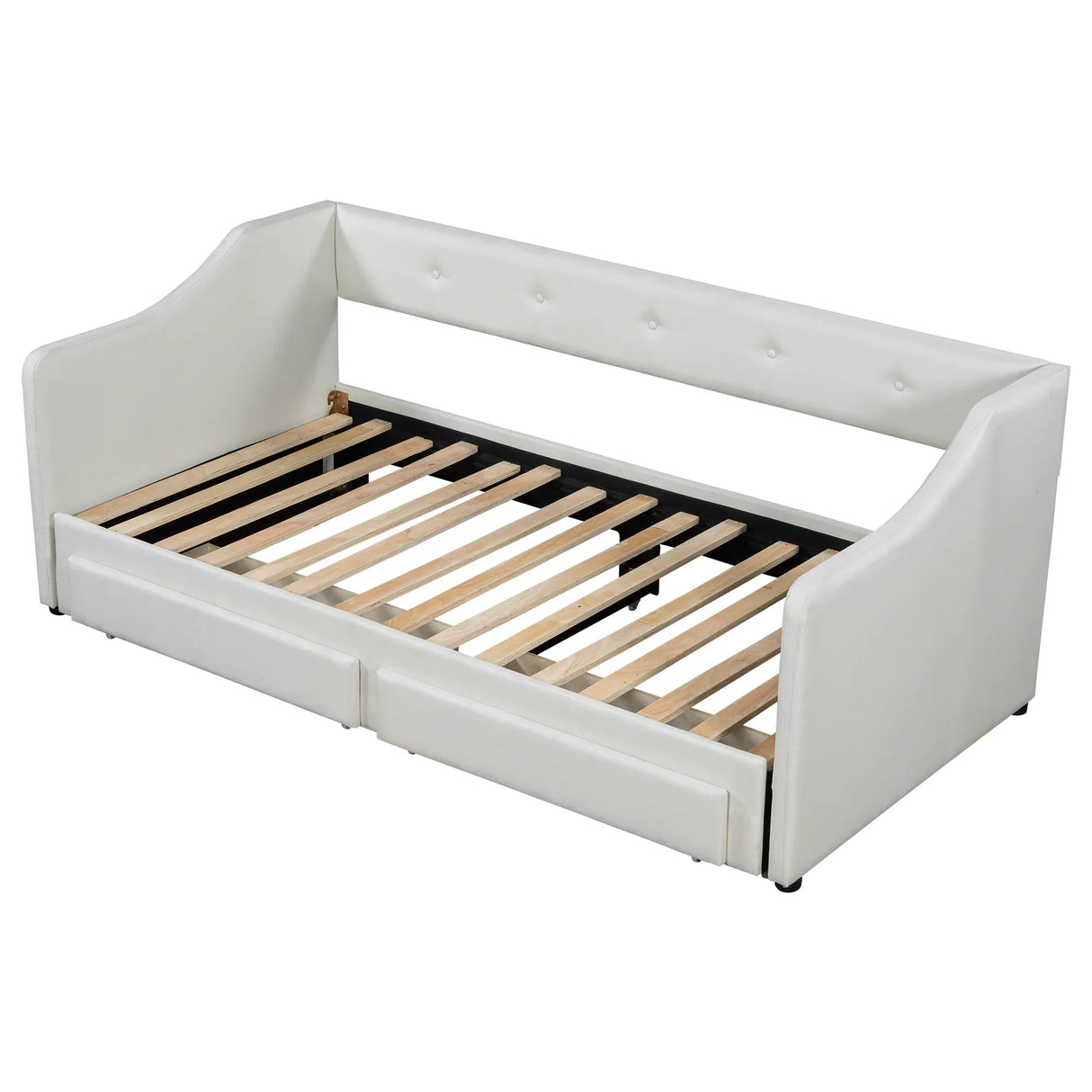 Twin XL Upholstered Daybed With Storage Drawers and Trundle - Omega Lifestyles