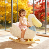 White Pelican Kids Plush Ride-On Rocking Horse - Omega Lifestyles