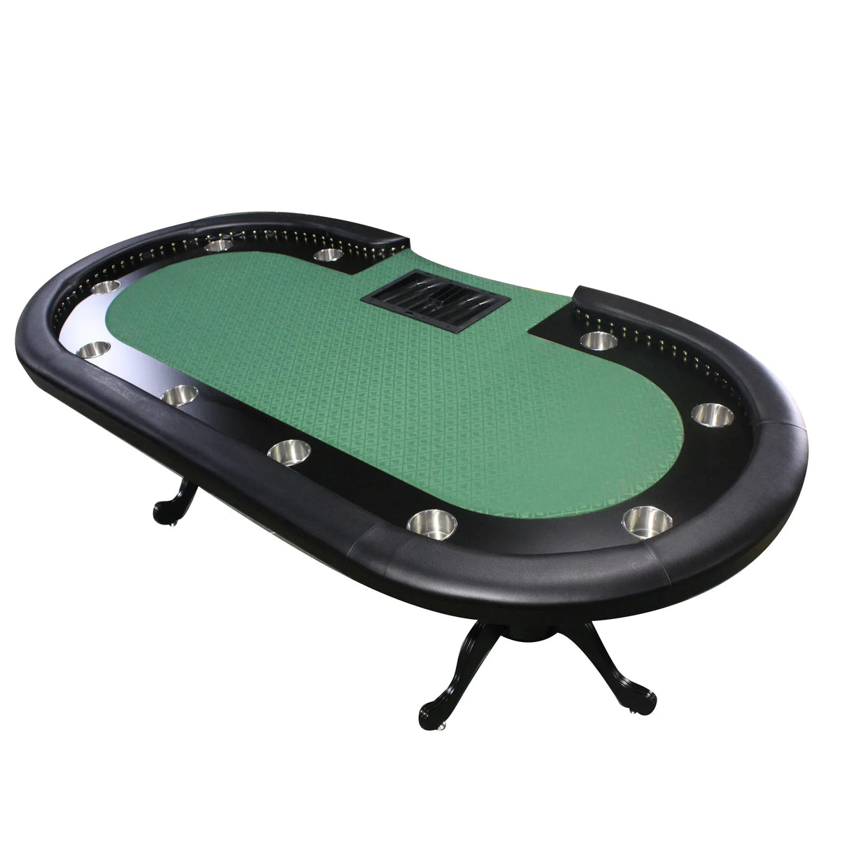Premium 96-Inch Oval Poker Table With Cup Holders - Omega Lifestyles