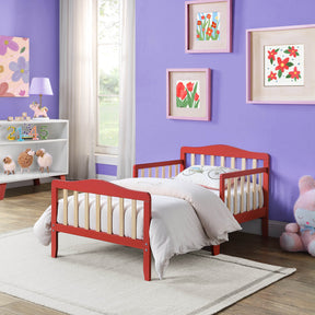 Two-Tone Solid Wood Twain Toddler Bed With Rails - Omega Lifestyles