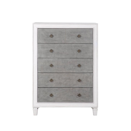 Transitional White Synthetic Wood Storage Chest - Omega Lifestyles