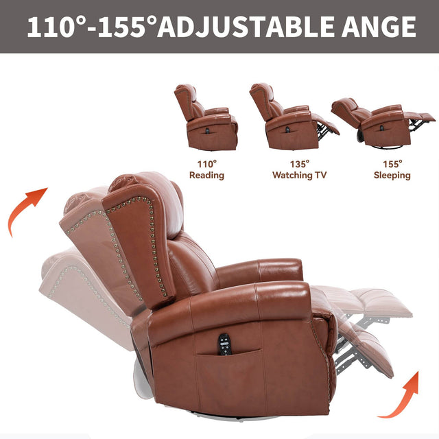 Genuine Leather Medium-Firm Massage Recliner Chair - Omega Lifestyles