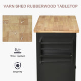 Mobile Kitchen Island Cart With Rubberwood Top And Drawers - Omega Lifestyles