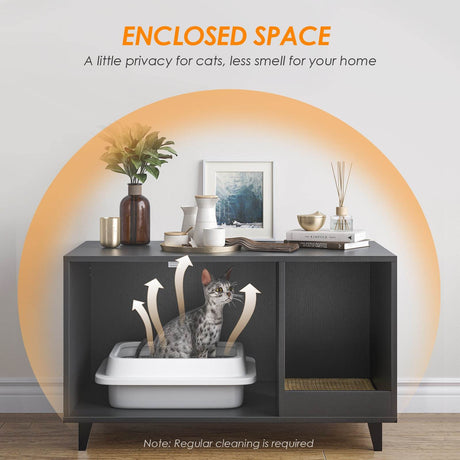 Hidden Cat Litter Box Enclosure With Scratch Pad - Sleep Galleria