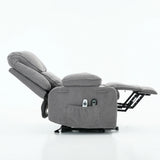 Medium-Firm Corduroy Remote-Controlled Heating Massage Recliner - Omega Lifestyles