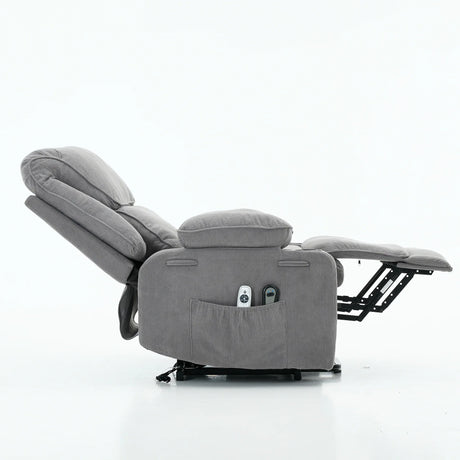 Medium-Firm Corduroy Remote-Controlled Heating Massage Recliner - Omega Lifestyles