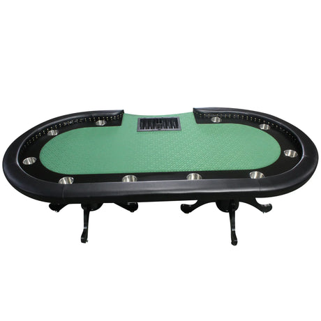 Premium 96-Inch Oval Poker Table With Cup Holders - Omega Lifestyles
