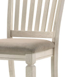 Set Of 2 Tan Fabric Upholstered Side Chairs With Slatted Back - Omega Lifestyles