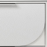 Queen White Boucle Storage Bed Frame With LED Lighting - Omega Lifestyles