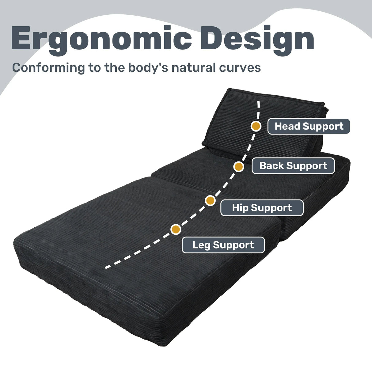 Foldable Corduroy 4-in-1 Folding Sofa Bed Chair - Omega Lifestyles