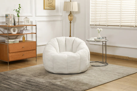 Plush Teddy Foam Bean Bag Chair With Armrests - Omega Lifestyles