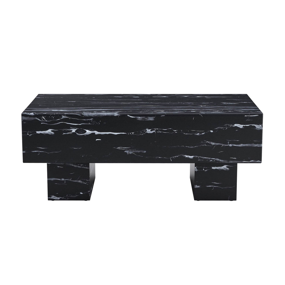 Modern Black Patterned MDF Rectangular Coffee Table - Omega Lifestyles