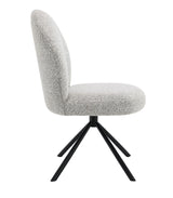 Set of 2 Gray Boucle Upholstered Swivel Side Chairs - Omega Lifestyles