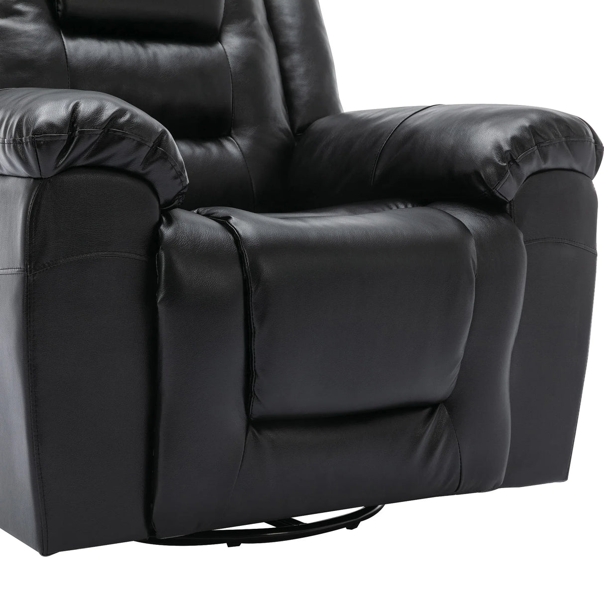 3 Seater Manual Recliner Chair With Cup Holders Black PU - Omega Lifestyles