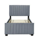 Twin Velvet Upholstered Platform Bed With Trundle - Omega Lifestyles