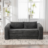 Convertible Chenille Loveseat Sofa Bed With Pillows - Omega Lifestyles