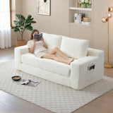 Convertible Corduroy Memory Foam Loveseat Sofa Bed - Omega Lifestyles