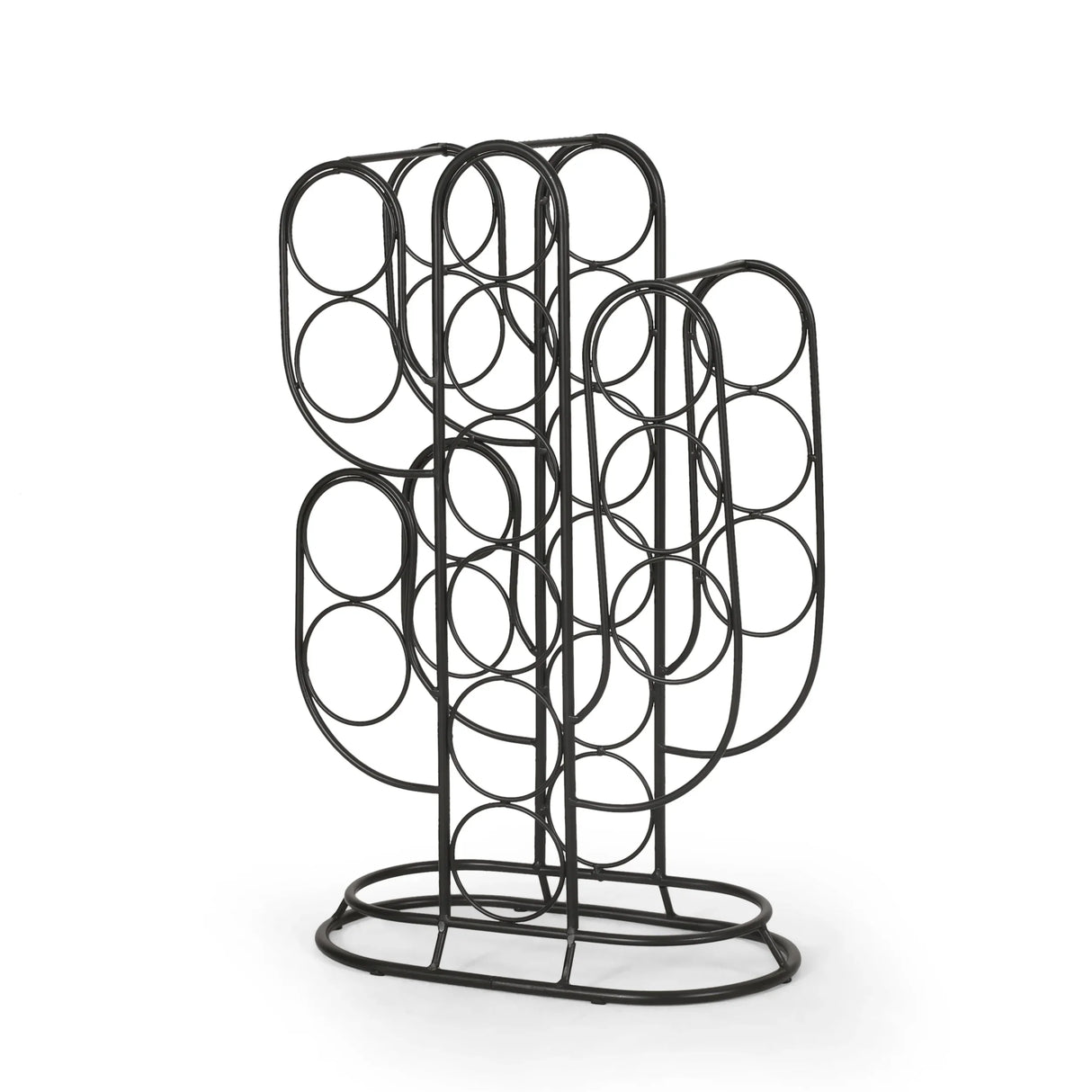 Modern Industrial Black Metal Cactus Tabletop Wine Rack - Omega Lifestyles