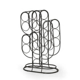 Modern Industrial Black Metal Cactus Tabletop Wine Rack - Omega Lifestyles