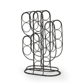Modern Industrial Black Metal Cactus Tabletop Wine Rack - Omega Lifestyles