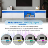 White Modern LED Light Particle Board TV Stand - Sleep Galleria