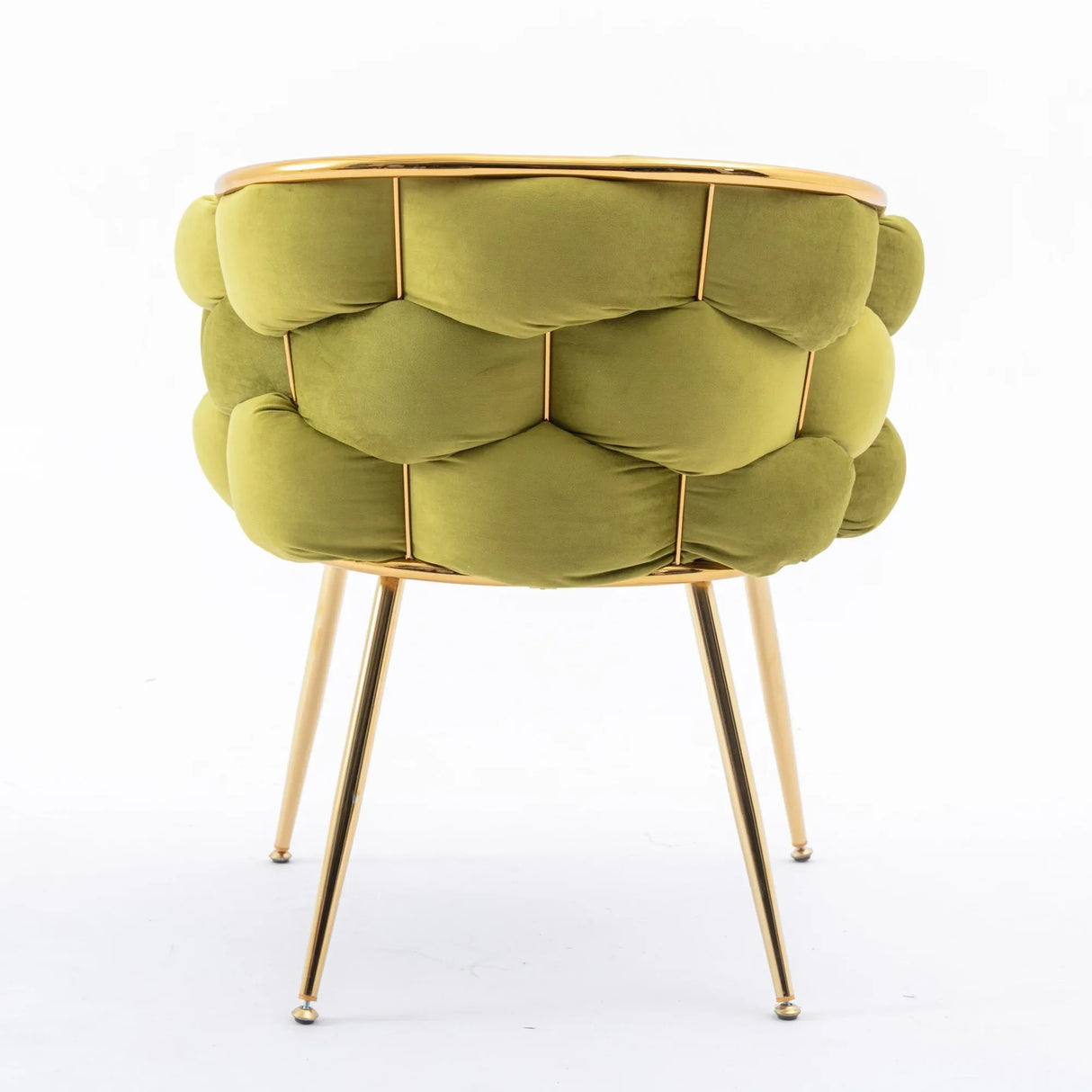 Olive Green Velvet Knitted Backrest Accent Chair - Omega Lifestyles