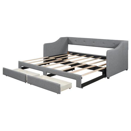 Twin XL Upholstered Daybed With Two Storage Drawers - Omega Lifestyles