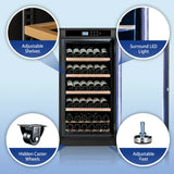 Black Wood Tempered Glass Wine Cooler With Touch Display - Omega Lifestyles