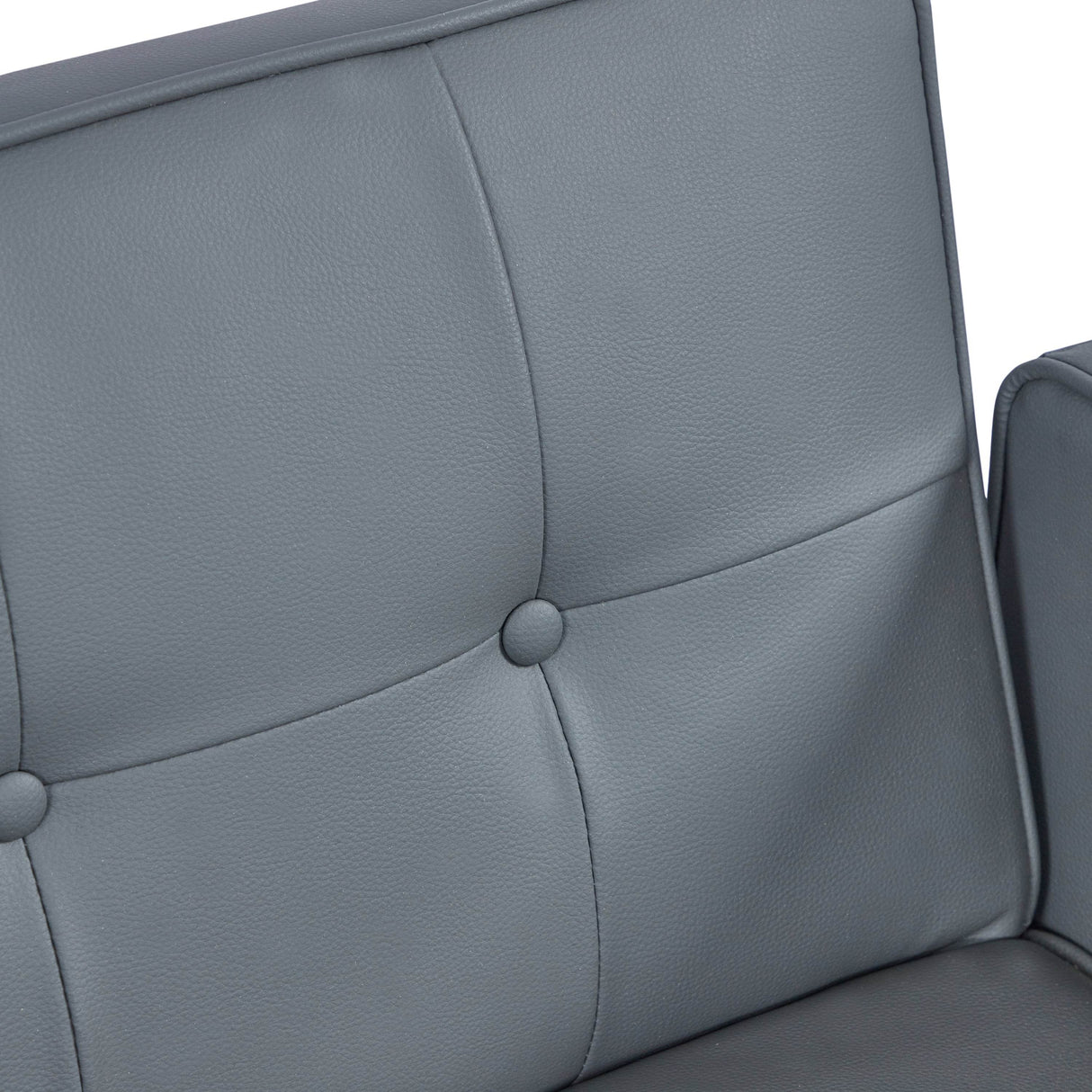 PU Fabric Gray 3-Seat Linen Upholstered Sofa - Omega Lifestyles